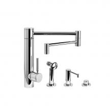 Waterstone 3600-18-3-PG - Waterstone Hunley Kitchen Faucet - 18'' Articulated Spout - 3pc. Suite