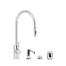 Waterstone 5400-4-PG - Waterstone Contemporary PLP Pulldown Faucet - Lever Sprayer - 4pc. Suite