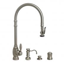 Waterstone 5500-4-PG - Waterstone Traditional Extended Reach PLP Pulldown Faucet - 4pc. Suite