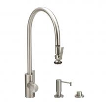 Waterstone 5700-3-PG - Waterstone Contemporary Extended Reach PLP Pulldown Faucet - Lever Sprayer - 3pc. Suite