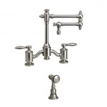 Waterstone 6100-12-1-PG - Waterstone Towson Bridge Faucet - 12'' Articulated Spout w/ Side Spray