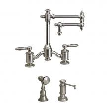 Waterstone 6100-12-2-WB - Towson Bridge Faucet - 12'' Articulated Spout - Lever Handles - 2Pc. Suite