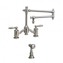 Waterstone 6100-18-1-WB - Towson Bridge Faucet - 18'' Articulated Spout - Lever Handles W/ Side Spray