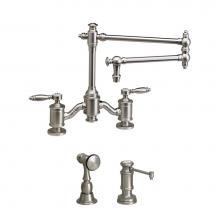 Waterstone 6100-18-2-PG - Waterstone Towson Bridge Faucet - 18'' Articulated Spout - Lever Handles - 2pc. Suite