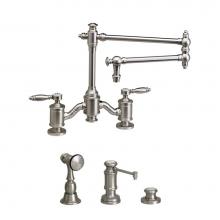 Waterstone 6100-18-3-WB - Towson Bridge Faucet - 18'' Articulated Spout - Lever Handles - 3Pc. Suite