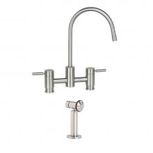 Waterstone 7800-1-PG - Waterstone Parche Bridge Faucet w/ Side Spray