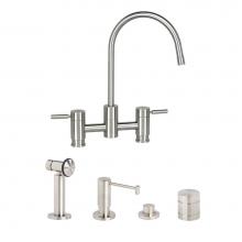 Waterstone 7800-4-PG - Waterstone Parche Bridge Faucet - 4pc. Suite