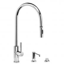 Waterstone 9350-3-BLN - Waterstone Modern Extended Reach PLP Pulldown Faucet - Toggle Sprayer - 3pc. Suite