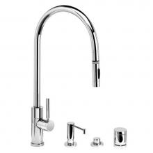 Waterstone 9350-4-PG - Waterstone Modern Extended Reach PLP Pulldown Faucet - Toggle Sprayer - 4pc. Suite