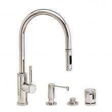 Waterstone 9400-4-PG - Waterstone Industrial PLP Pulldown Faucet -Toggle Sprayer - 4pc. Suite