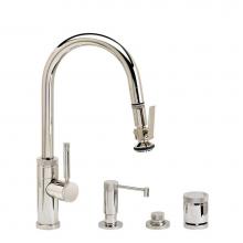 Waterstone 9940-4-PG - Waterstone Industrial Prep Size PLP Pulldown Faucet - Lever Sprayer - Angled Spout - 4pc. Suite