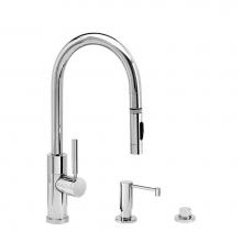 Waterstone 9950-3-PG - Waterstone Modern Prep Size PLP Pulldown Faucet - Toggle Sprayer - 3pc. Suite