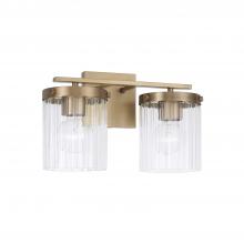 Capital 156221AD-555 - 2-Light Vanity in Aged Brass with Clear Beveled Fluted Glass