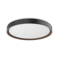 Kuzco Lighting Inc FM43920-BK/WT - Essex 20-in Black/Walnut LED Flush Mount