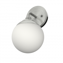 Hunter 19176 - Hunter Hepburn Brushed Nickel with Cased White Glass 1 Light Sconce Wall Light Fixture