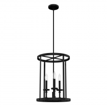 Hunter 19696 - Hunter Briargrove Matte Black 3 Light Chandelier Ceiling Light Fixture