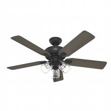 Hunter 51595 - Hunter 52 inch Rosner Matte Black Ceiling Fan with LED Light Kit and Pull Chain