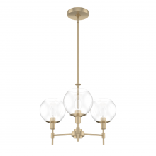 Hunter 19739 - Hunter Xidane Alturas Gold with Clear Glass 3 Light Chandelier Ceiling Light Fixture