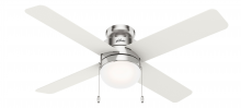 Hunter 50363 - Hunter 52 inch Timpani Brushed Nickel Low Profile Ceiling Fan with LED Light Kit and Pull Chain