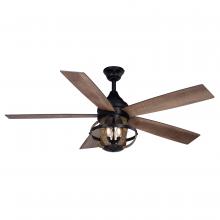 Vaxcel International F0114 - Huron 52-in. 3 Light LED Ceiling Fan Black and Burnished Teak