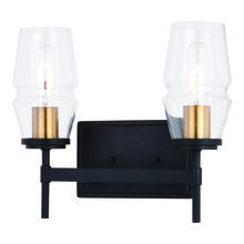 Vaxcel International W0392 - Warren 2 Light Vanity Light Matte Black and Brushed Brass