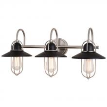 Vaxcel International W0403 - Galena 3 Light Vanity Matte Black and Satin Nickel