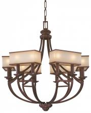 Minka Metropolitan n6957-267b - Cimarron Bronze Brushed Caramel Silk Glass Up Chandelier