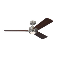 Visual Comfort & Co. Fan Collection 3HASM56BSD - Harris Smart 56 LED Ceiling Fan in Brushed Steel with Dark Walnut Blades and Light Kit