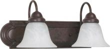 Nuvo 60/324 - Ballerina - 2 Light 18" Vanity w/ Alabaster Glass Bell Shades - Old Bronze