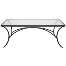 Uttermost 22909 - Alayna Black Metal & Glass Coffee Table