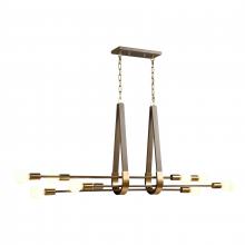 ELK Home 69326/10 - Sabine 58'' Wide 10-Light Linear Chandelier - Pecan with Brushed Gold